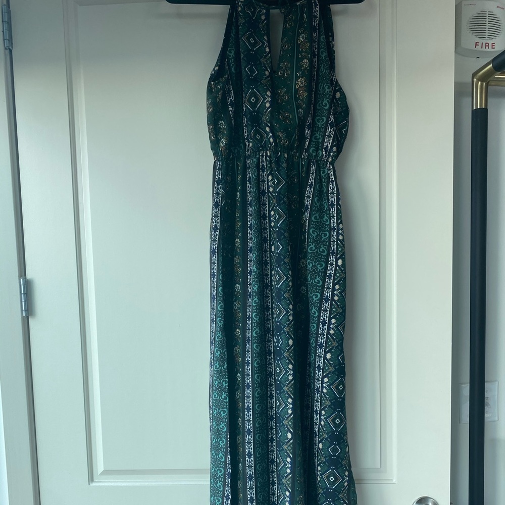MIMI CHICA green printed maxi dress